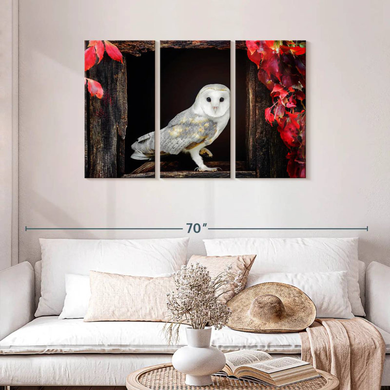 Brampt Autumn Barn Owl, 28" H x 45" W