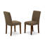 L'ensemble de salle à manger 3 pièces contient une table de salle à manger ronde avec Dropleaf et 2 chaises Parson rembourrées en tissu de café, 42 x 42 pouces, acajou-242546789-194567319-194567317