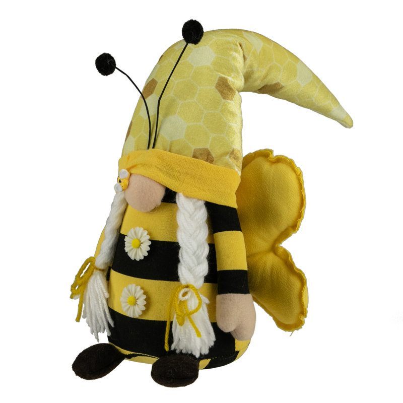 Gnome de printemps 17 po noir et jaune Bumblebee Girl