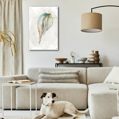 «Pastel Shell I» par Carol Robinson, art mural en verre acrylique