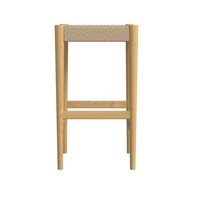 Rustic Walnut Bar Stool,Woven,Solid Oak Wood