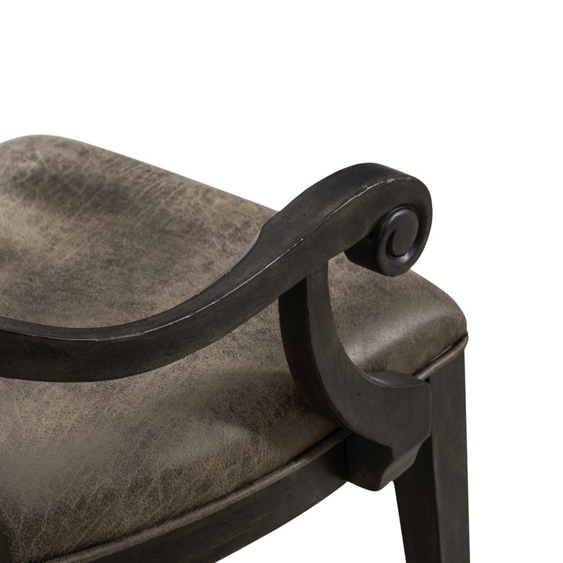 Jarnae Ladder Back Arm Chair w/ Upholstered Seat