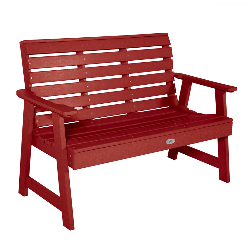 Banc de jardin extérieur Middiler - longueur 4 pi, Rouge