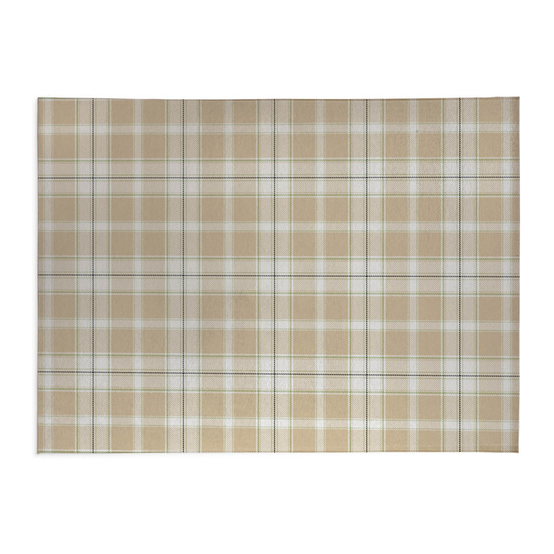 Billy Tartan Kids Play Mat, Tan, Rectangle 36" x 60"