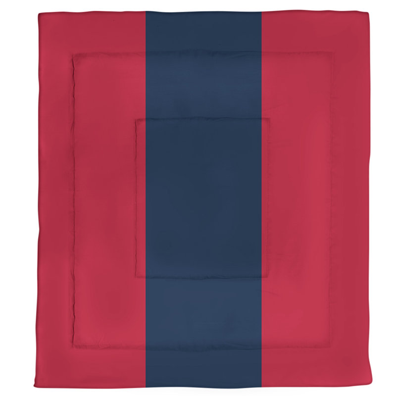 Florida Modern & Contemporary Polyester Box Stitch Striped Comforter, Twin XL Comforter, Red/Blue/Red