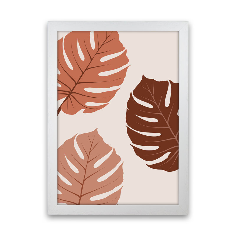 Monstera Leaf 01 - Print, White Framed, 34cm H x 25cm W x 3cm D