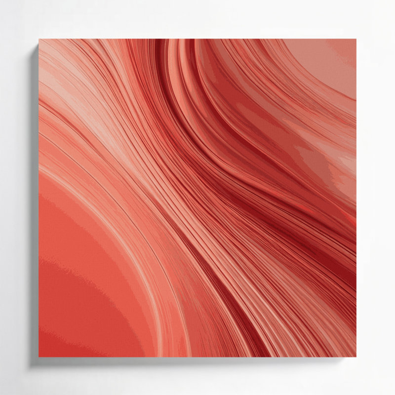 «Gradient Abstract 3», art mural sur toile rouge, H 16 po x l 16 po