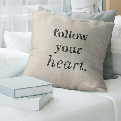 Housse de coussin à main manuscrite follow your cardiaque