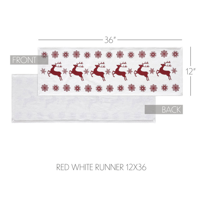 Scandia Rectangle Christmas Cotton Table Runner, 36" x 12"