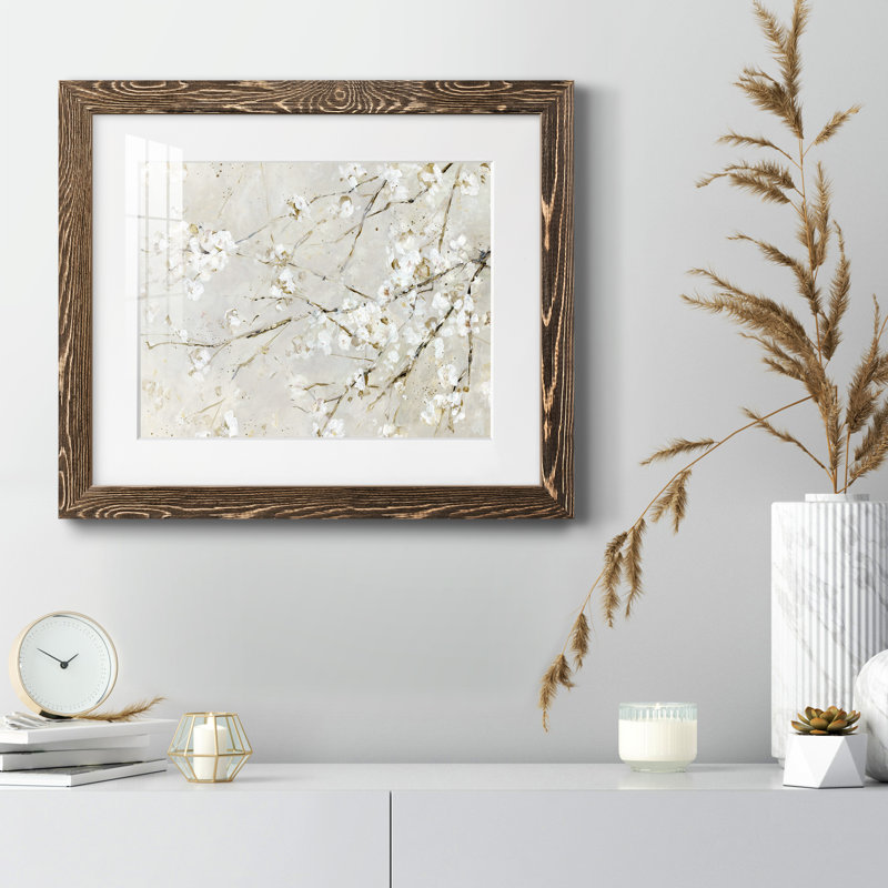 Blossom Confetti - peinture encadrée, Encadré de bois de noyer, H 24 po x l 18 po x P 1,5 po