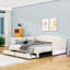 Lit de jour simple rembourré 2 tiroirs avec couchette simple et éclairage DEL-942188344