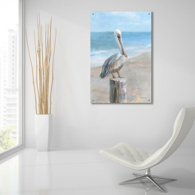 Art mural en verre pélican par la mer par Danhui Nai