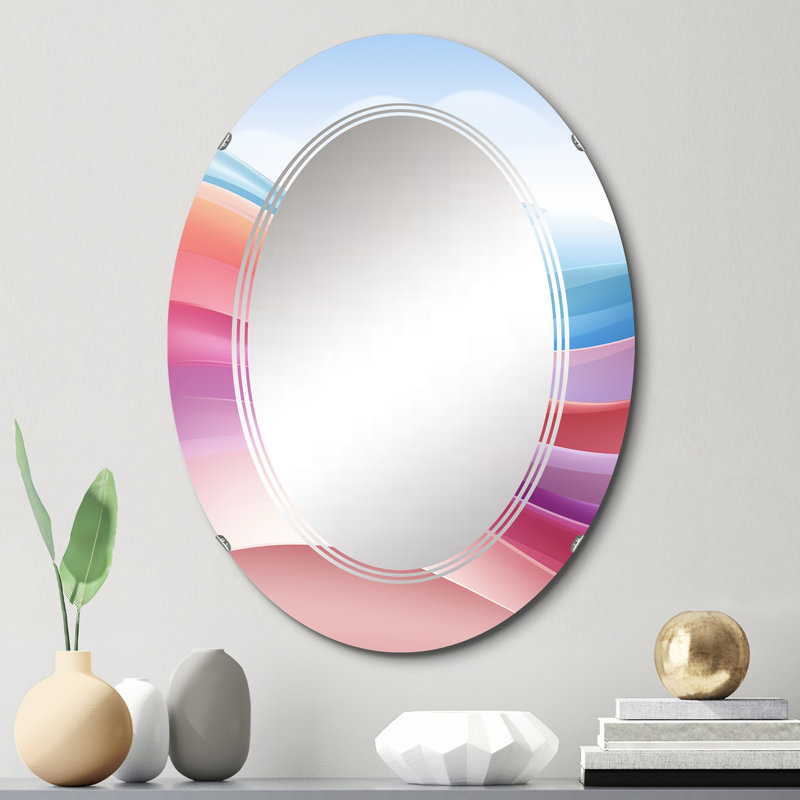 Claverham - Miroir mural moderne ovale, 30 po x 20 po