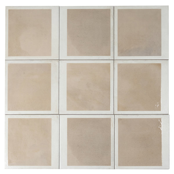 Cadence 8x8 Gray Beige Porcelain Square Motif Wall and Floor Tile (12.49 sq ft/case) - 29 Pack