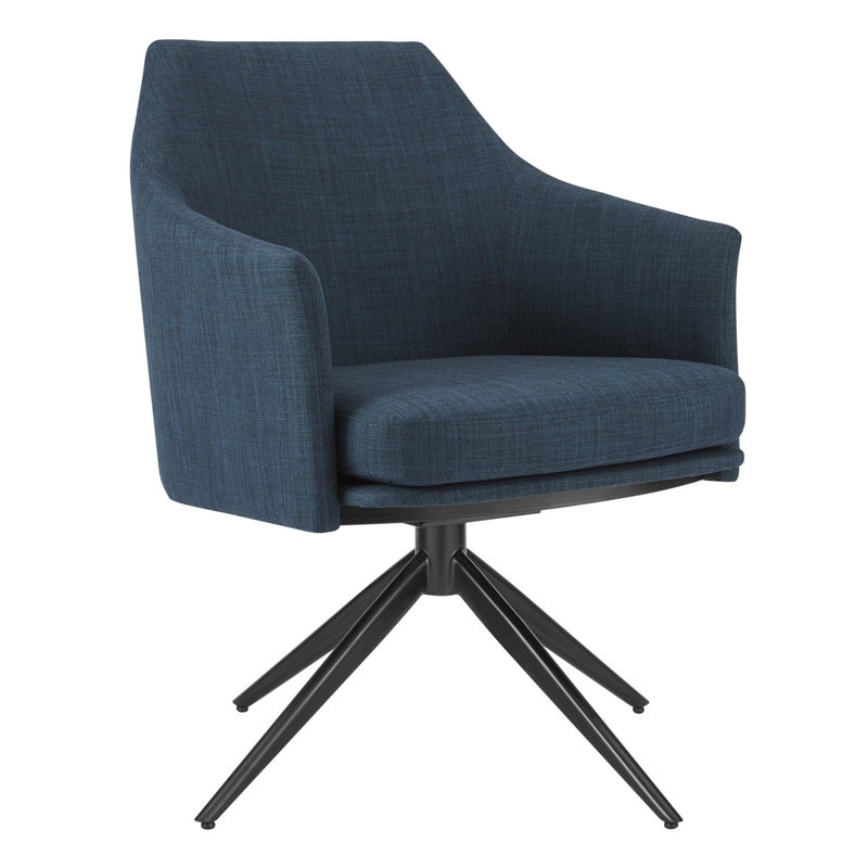 Chaise avec accoudoirs en tissu, Bleu
