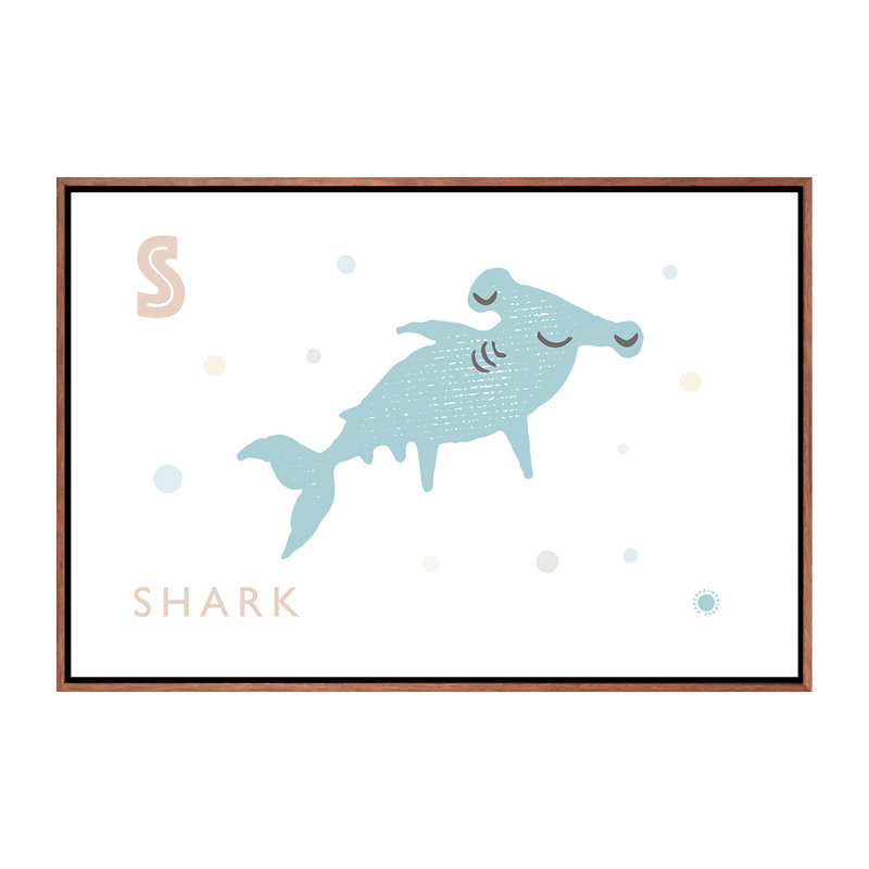 " Shark ", No Mat, 40" H x 60" W x 1.5" D, Brown Framed Canvas