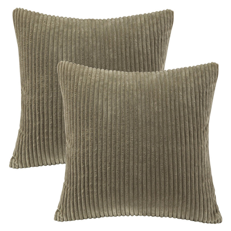Striped Corduroy Throw Pillow Cover, Solid Color Textured Decorative Pillow Cover, Pillow Cover Only - No Insert, Yellow