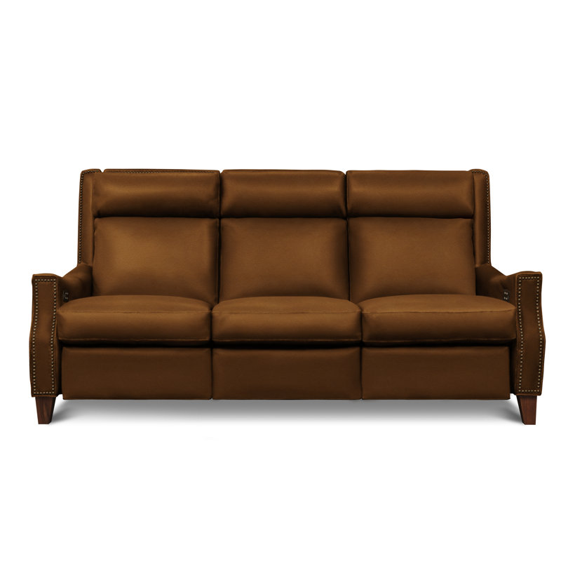DaVinci Power Reclining Sofa, Saddle Maestro Artisano Genuine Leather