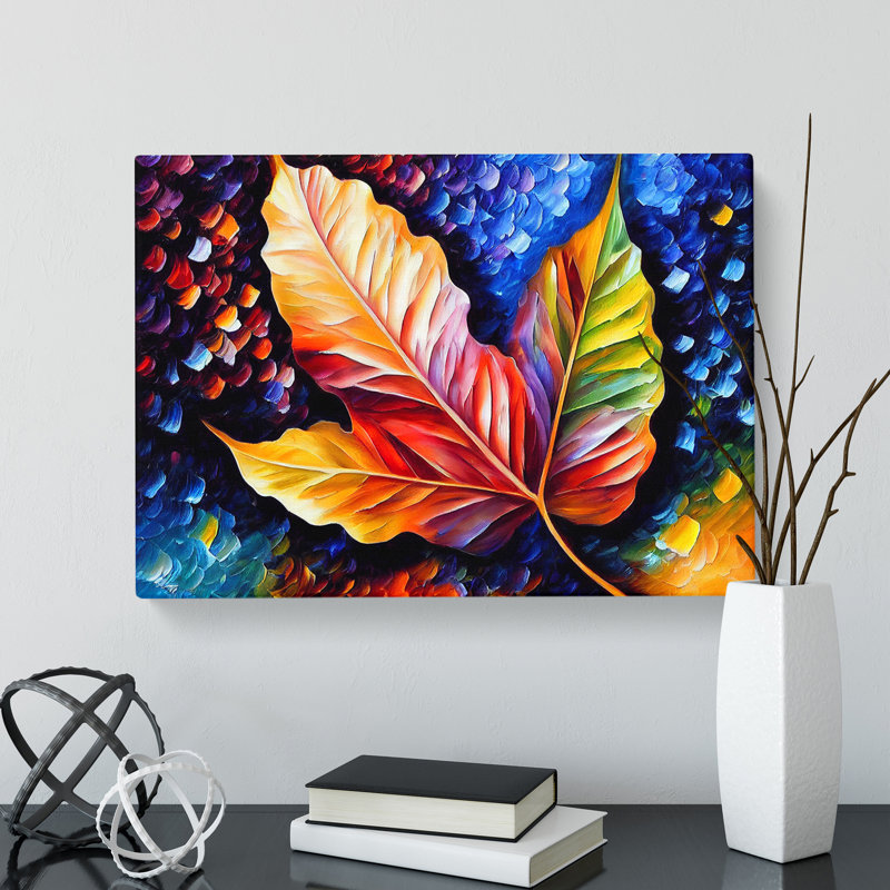 Glimmering Leaf Vol.6 - Wrapped Canvas, 35cm H x 50cm W x 3cm D