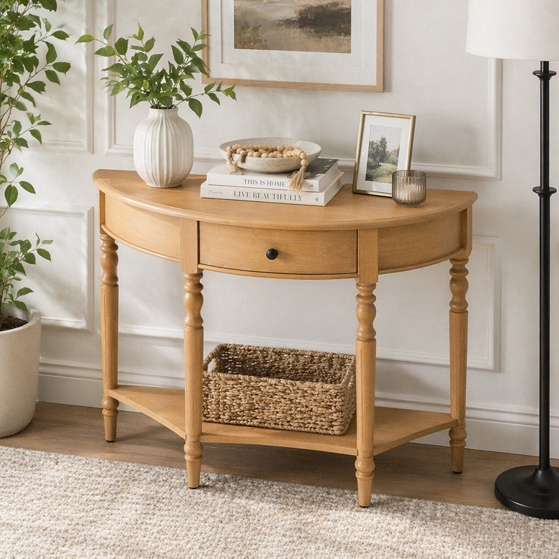 Console avec tiroir et tablette Farmhouse, Naturel
