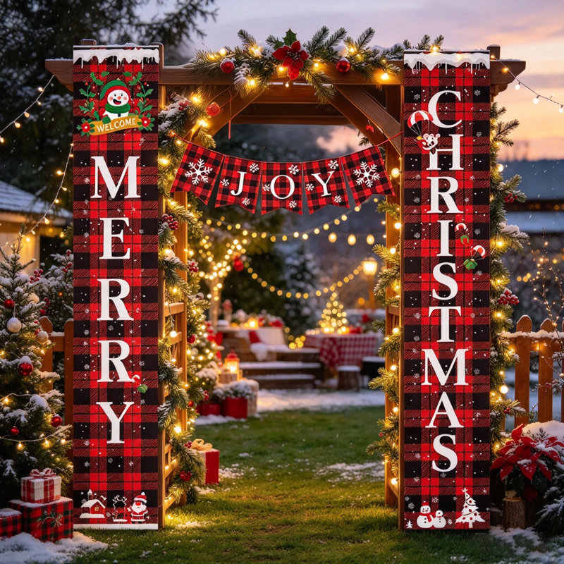Merry Christmas Porch Banner