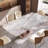 Beige Rectangular Marble Tabletop Dining Table-6542402