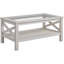 Table basse Style, 39,25 po x 21,75 po, chêne blanc avec plateau en verre trempé et rangement pour tablette de salon, Living
