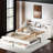 Emasealu Twin to King Size Daybed with Storage Bookcases, Charging Design and Two Drawers-844342299
