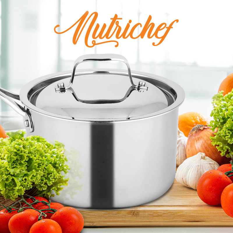 Couvercle NutriChef en acier inoxydable (18/0), L 7,76 po