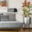 Metallic Concrete Effect Cylinder Round Planter on Hardwood Legs, Round Indoor Plant Pot Stand for Indoor Plants, Indoor Flower Pot-1091484470-1091484464