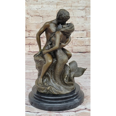 Sculpture romantique Andice sirène et amant
