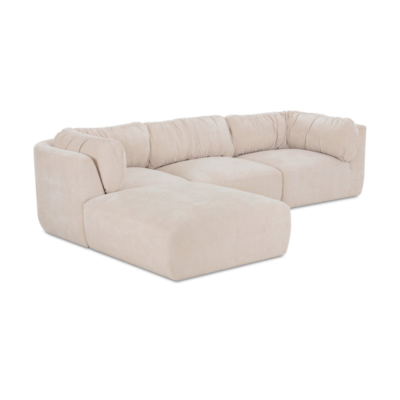 Matina Lounge Modular Sectional Taupe, Beige Polyester