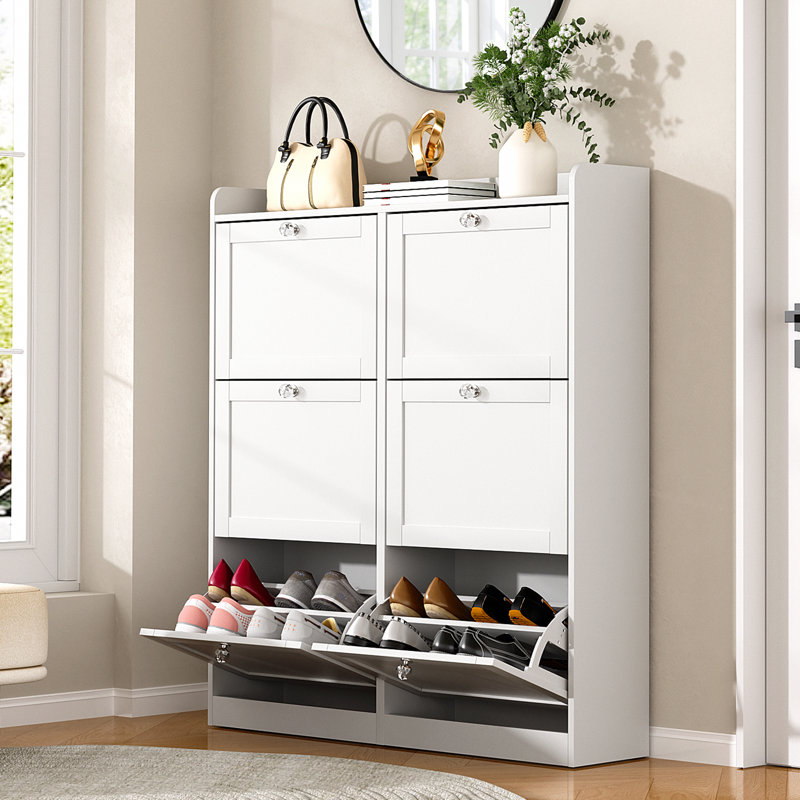 Armoire à chaussures avec 6 tiroirs rabattables pouvant contenir 24 paires de chaussures