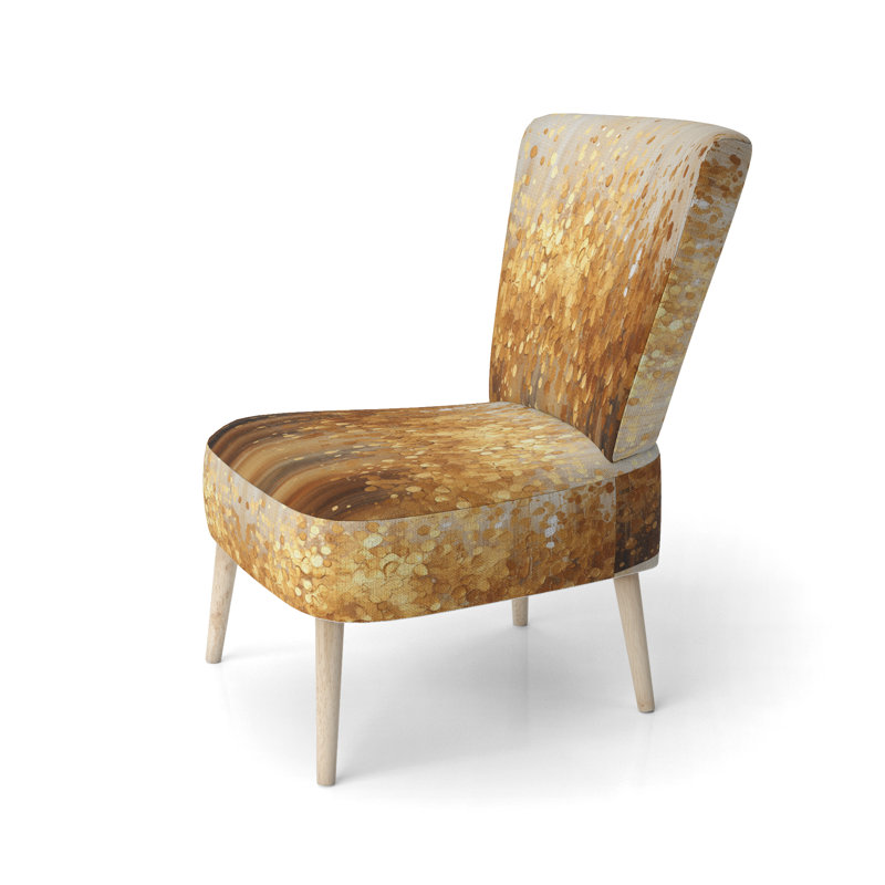 Golden Radiance II - Chaise d'appoint rembourrée contemporaine, fauteuil abstrait