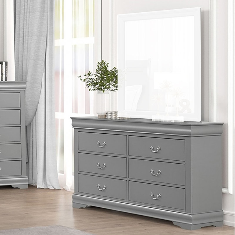 Dewin 6 Drawer Dresser, Grey