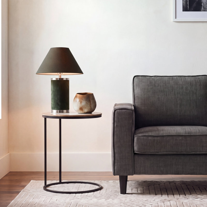 Evelynn End Table, Glass / Black