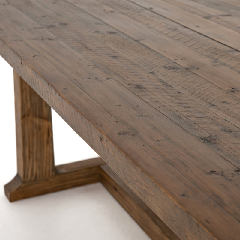Otto Pine Wood Dining Table, 30" H x 39.25" W x 110" L, Waxed Pine