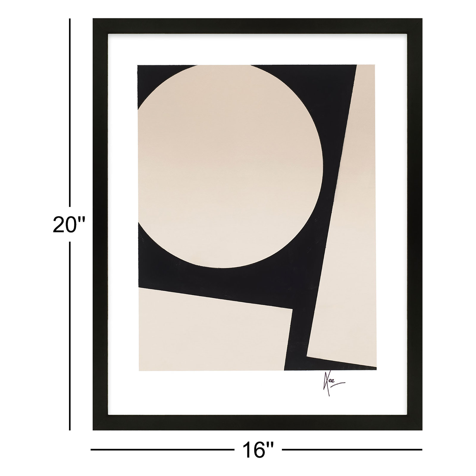 You And Me 2 by Lee Lessem, Black, 20" H x 16" W x 1.25" D