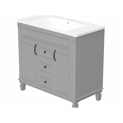 35.9'' Single Bathroom Vanity with Ceramic Top