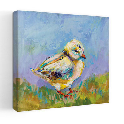 Poussin de Pâques contemporain avec animaux, art turquoise