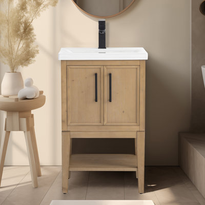 Meuble-lavabo simple 20 po avec plateau en céramique Cheriton