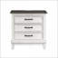 Table de chevet 3 tiroirs Classic USB avec prises USB - blanc antique / brun foncé