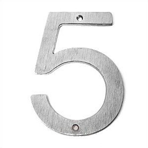 5 po. Numéro de maison de campagne, Chrome brossé, 7