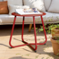 Ebern Designs Steel Patio Side Table, Weather Resistant Outdoor Round End Table