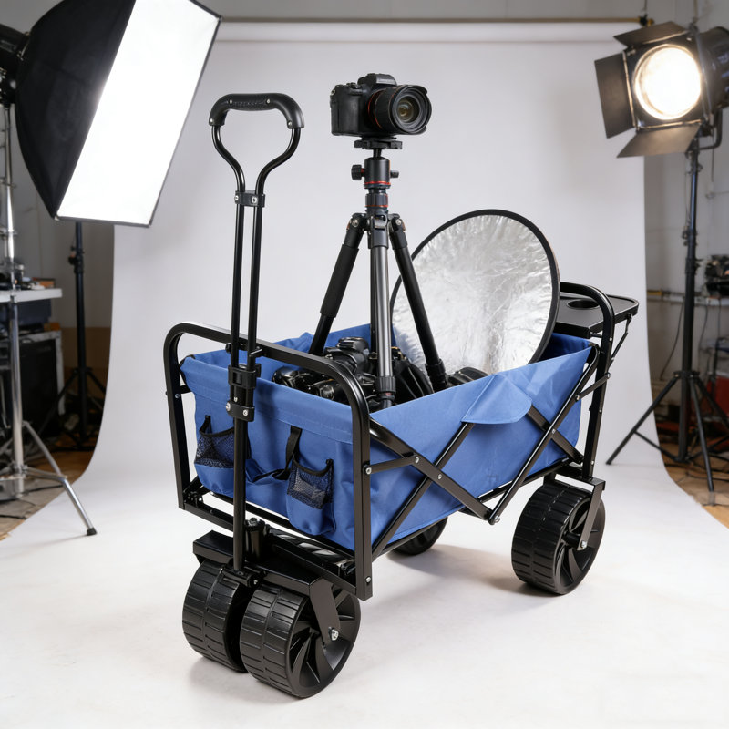 Chariot de plage pliable, bleu