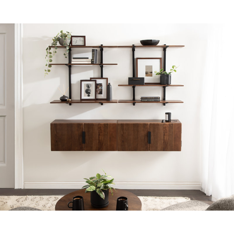 Warrick Floating Mango Wood Storage Cabinet