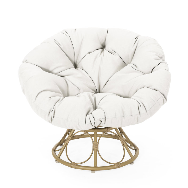 Chaise - Chaise de cour élégante avec coussin beige et housse confortable