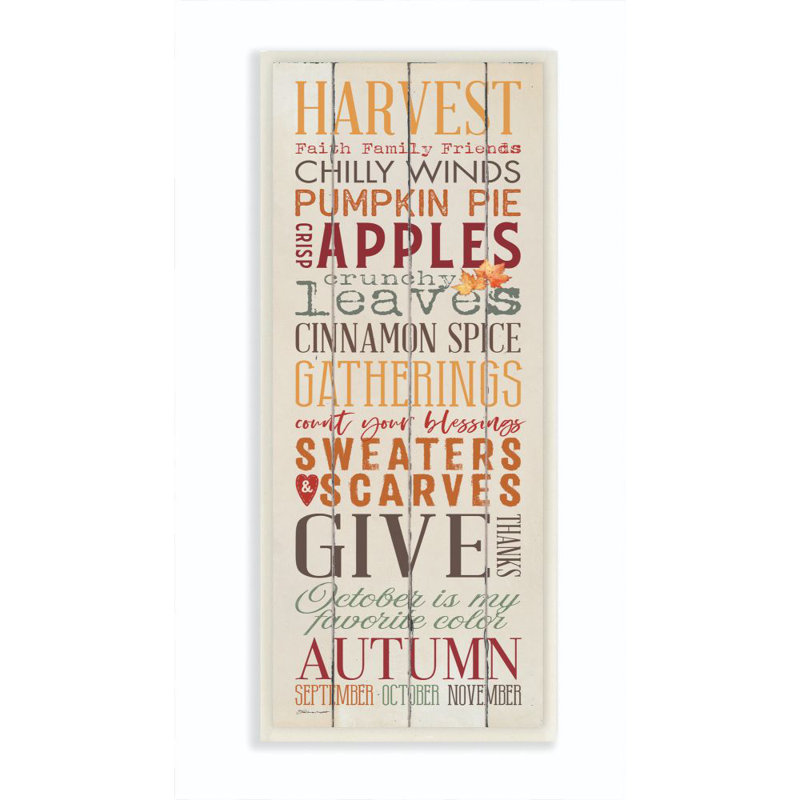 « automne halloween halloween citrouille », impression en bois, impression sur toile, H 17 po x l 7 po x P 0,5 po