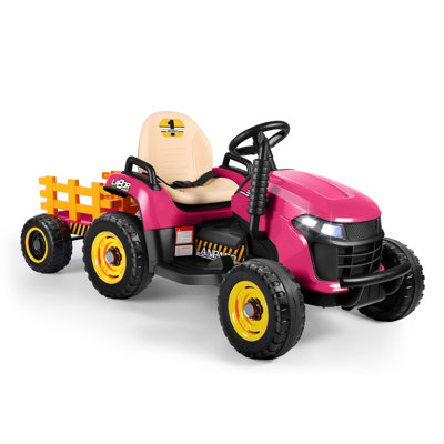 DEARAUTO 12 Volt 1 Seater Lawn Tractors,2x45W Motors, Bluetooth, Music, Shifter, Electric Car for Kids Ages 2-5,Battery Powered Ride On with Remote Co
