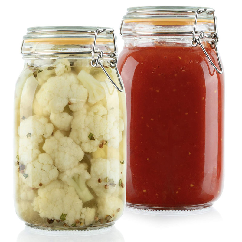 Bocaux en verre avec couvercles 50 oz Bocaux de conservation des aliments avec couvercles hermétiques, 50 oz